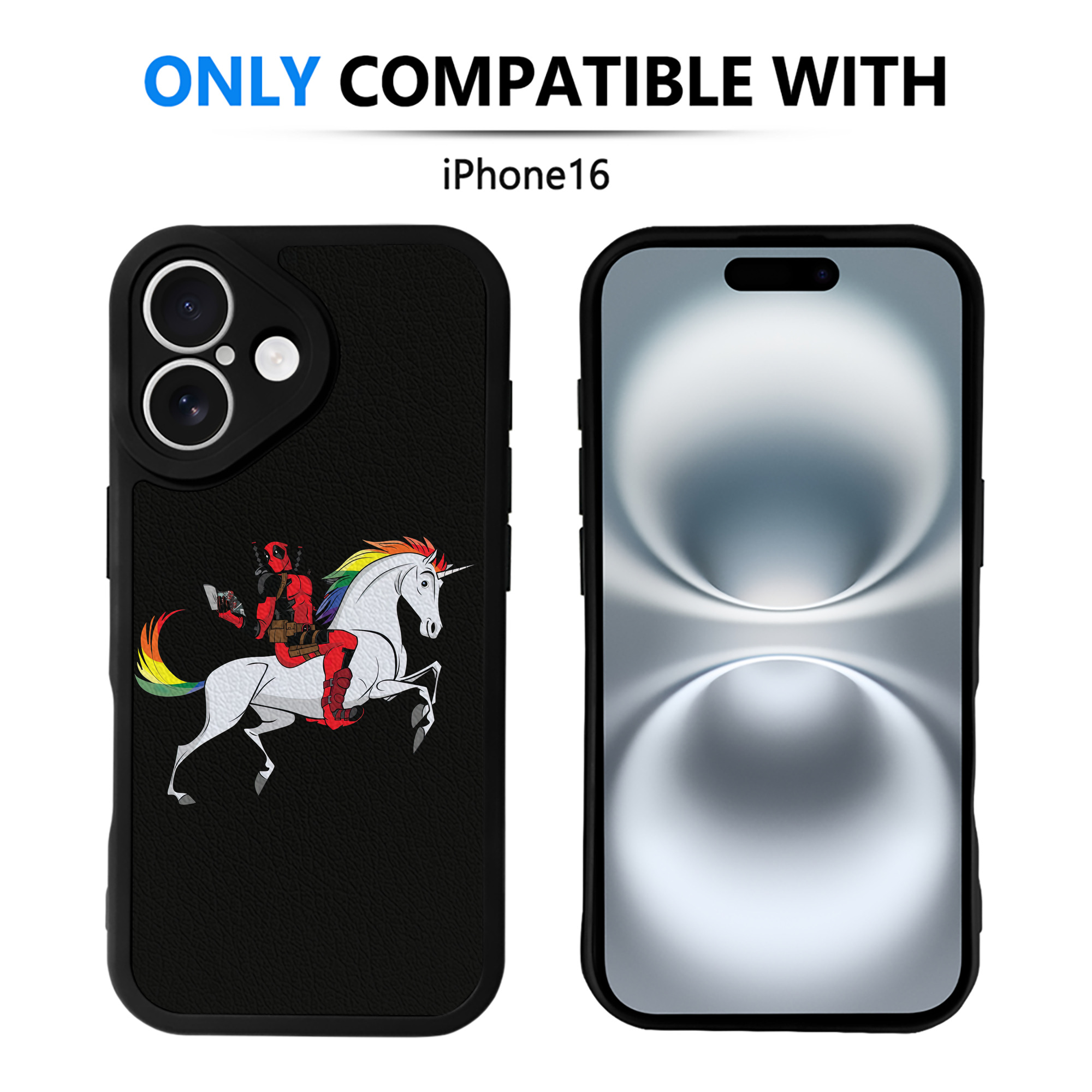 （画像用） Deadpool デッドプール 【iPhone 16シリーズ対応】シリコンスマホケース（レザー調） 材質：シリコン